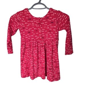Hanna Andersson Bow‎ Print Day Play Dress Red Size 4